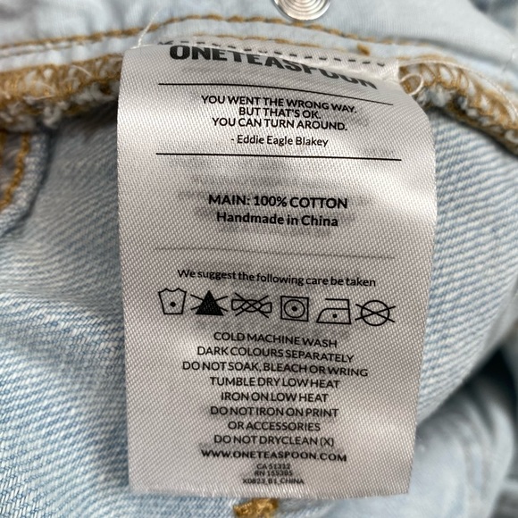 ONE TEASPOON Brando 2020 Light Wash Distressed Denim Mini Skirt - Picture 8 of 10